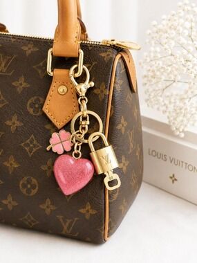 Authentic Louis Vuitton Gold Lock 🔒 Unbranded Heart Keychain Bag Charm LV